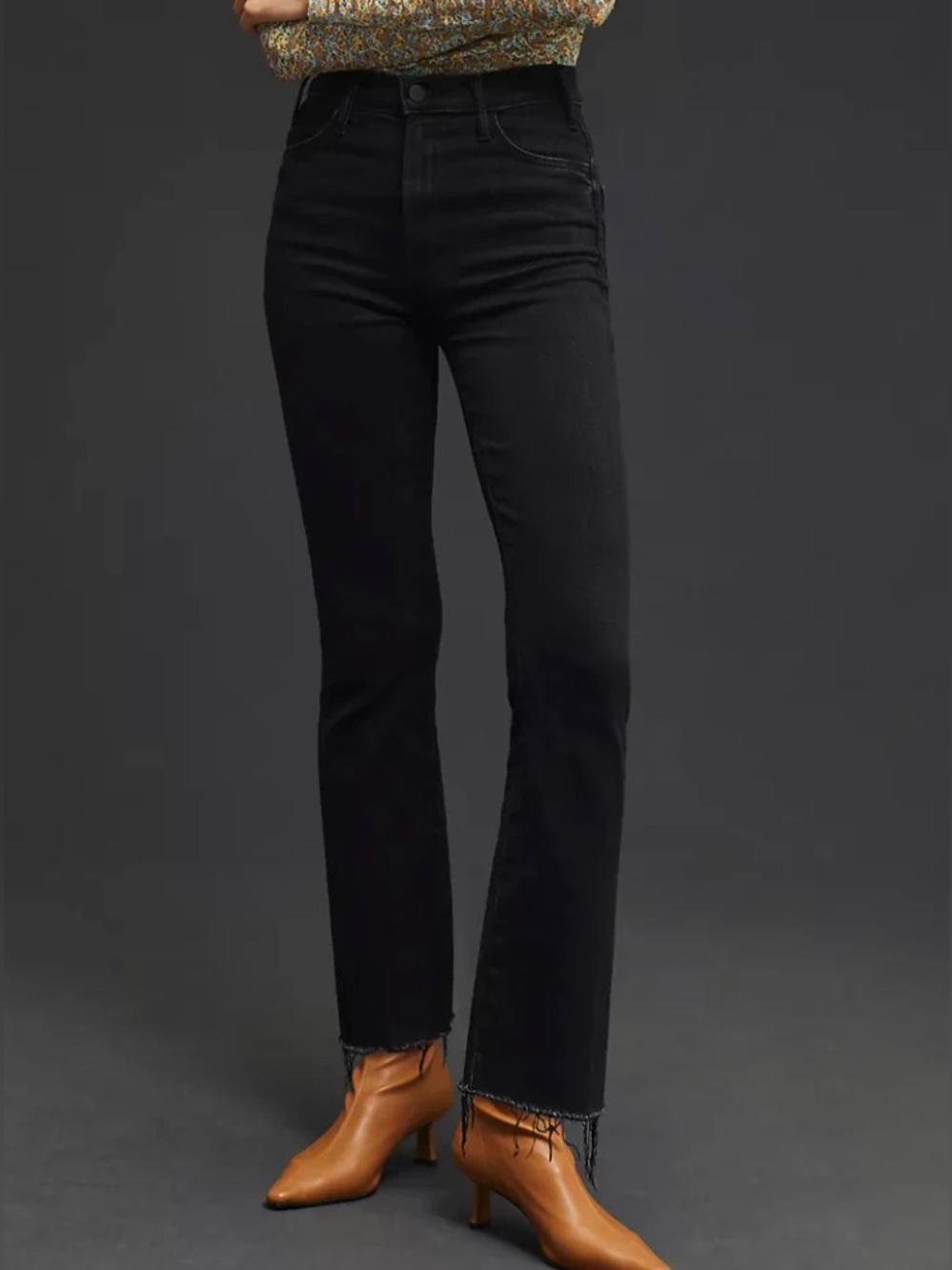 Anthropologie Mother Hustler Ankle Fray Straight Jeans